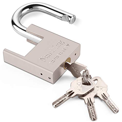 60mm Heavy Duty Padlock with 4 Keys - High Security Outdoor Padlock, Locker Padlocks for Shed, Warehouse, Container, Storage, Gate,Garages -Outdoor Lock- Large, Anti-Theft Weather-Resistant Lock