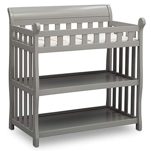 Delta Children Eclipse Changing Table, Grey and Waterproof Baby and Infant Diaper Changing Pad