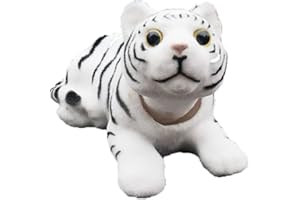 ihreesy Car Dashboard Decoration,Shaking Head Tiger Ornament Bobble Head Car Ornament Cute Car Dash Ornament Decoration for Car Vehicle Home,White