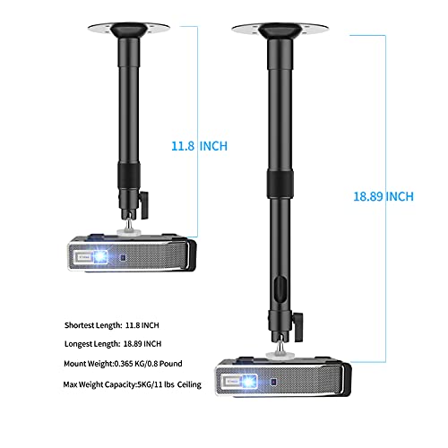 Projector Mount ,Extendable Projector Ceiling Mount 11.8" 18.89