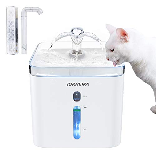 IOKHEIRA Cat Water Fountain,Updated 84oz/3L Automatic UltraQuiet Pet