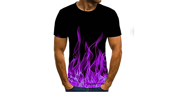 HGFHGD Purple Flame Men's T-Shirt 