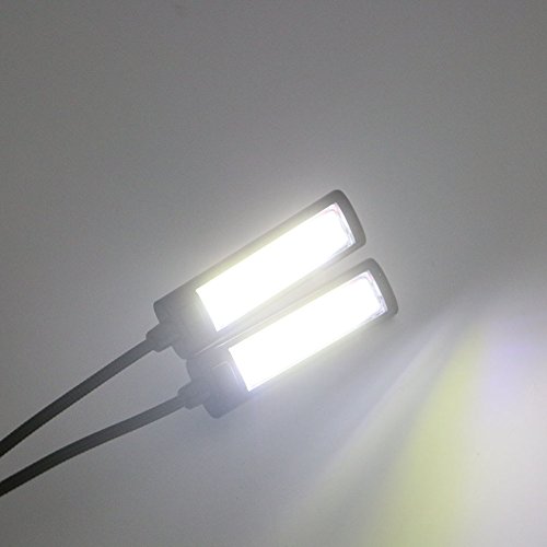 iMagitek Eye-Care LED COB Book Light, Sturdy Adjustable Clip On Bed Reading Light, Music Stand Lamp with 2 Flexible Arms, Perfect for Bookworms & Music Players