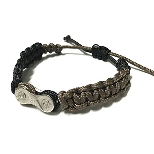 Two tone 1 Link Paracord Bracelet Bicycle chain bike