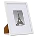 ONE WALL 11x14 Picture Frame with Mats Display 8x10 or 5x7 Photo, White Wood Frame with Tempered Glass for Wall and Tabletop - Mounting Hardware Included