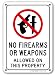 No Firearms Or Weapons Allowed On This Property Sign - 10" X 7" - .040 Rust Free Aluminum - UV Protected and Weatherproof - A81-389AL