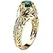 Kintaz Women's Engagement Wedding Ring European and American Fashion Luxury Simulation Green Diamonds Jewelry (8, Gold)
