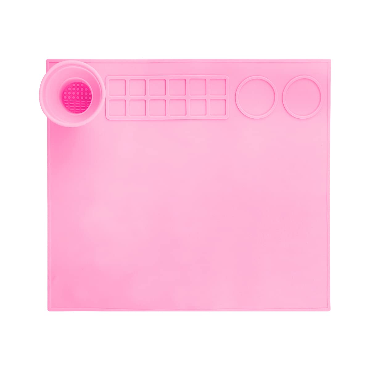 Silicone Craft Mat Jagowa Painting Dividers Non-Stick Silicone Mat for Resin Casting with Cleaning Cup for DIY Clay Crafts Painting