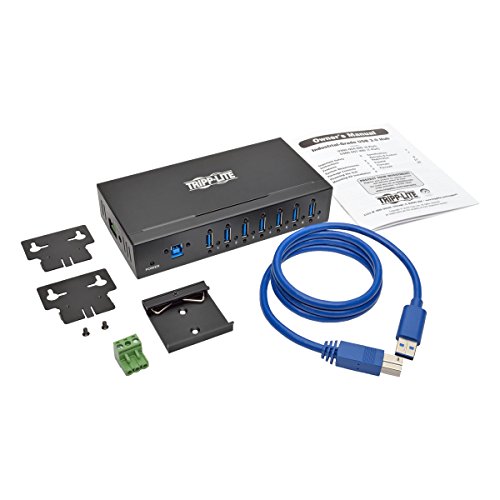 Tripp Lite 7-Port Industrial USB-A 3.0 SuperSpeed Hub with 15KV ESD Immunity, Metal Case, Mountable, USB Type-A (U360-007-IND)