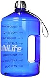 BuildLife 1 Gallon Water Bottle Motivational Fitness Workout with Time Marker |Drink More Water Daily | Clear BPA-Free | Large 128 Ounce/73OZ/43OZ of Water Throughout The Day