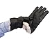 FOWNES Men's Rabbit Fur Lined Black Napa Leather Gloves