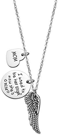 Ovlist Mom Necklace Love Pendant Engraved Message Stainless Steel Charm Gift Daughter