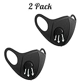Stosts Anti Dust Face Mouth Masks with Valve, Unisex Black N95 Respirator Safety Masks, Reusable Washable 3D Fashion Masks for Running Cycling Camping Traveling Outdoor Activities Adults Men Women