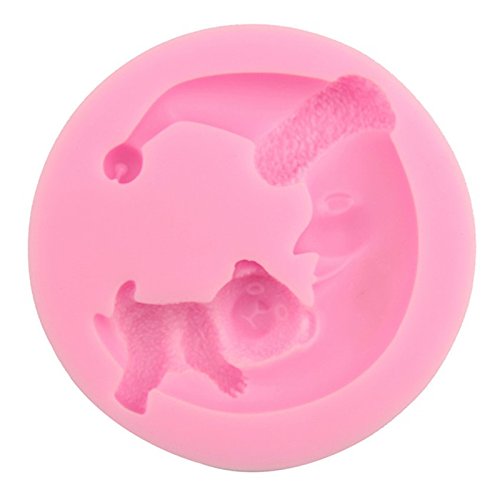 Baking Cake Fondant Tools Bear Moon Cute Polymer Clay Mould Chocolate Candy Soap Molds Bakeware Pudding Jelly Mould For Party