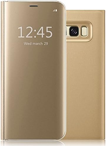 For Galaxy Note 5 Case,Ultra-thin Translucent Mirror Clear Luxury Shockproof Protective Metal Aluminum Flip Stand Cover Case for Samsung Galaxy Note 5 Gold