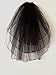 vimans 2020 Women's Fashion Short Bridal Wedding Veils with Comb Black