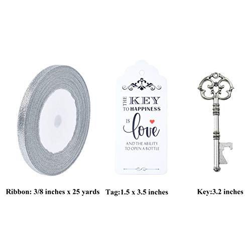 image for Makhry 52pcs Vintage Skeleton Key Bottle Opener Party Favor Wedding Fa