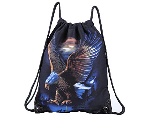 3D Gym Drawstring Backpack For Sports/Travel, Knapsack / Sack pack /Basketball String Bagpack For Men/Women/Boys/Girls Black Color 02