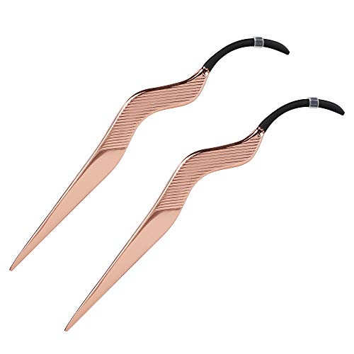 WBCBEC False Eyelashes Applicator Tool Portable Rose Gold Eyelash Extension Tweezers Stainless Steel Remover Clip Nipper