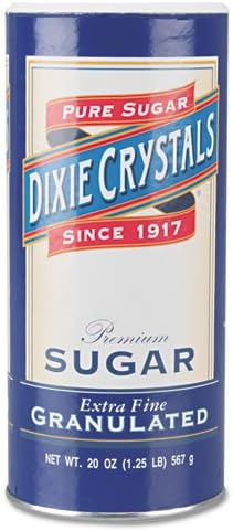 Dixie Crystals Premium Extra Fine Granulated Sugar, 20oz, Can - 24 canisters.