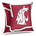 Emvency Throw Pillow Cover Wsu Cougars Vintage Washington State Decorative Pillow Case Retro Home Decor Square 20 x 20 Inch Cushion Pillowcase