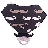 Mustache Baby Bandana Drool Bib with Mustache Pacifier