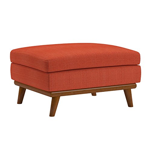 Modway EEI-1797-ATO Engage Mid-Century Modern Upholstered Fabric Ottoman Atomic Red Orange