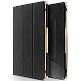 Macbook Air 13(13.3) Inch Case, Lecxci [Strong Heat-release] Genuine Leather Book Cover Sleeve Case for Macbook Air 13 Inch with Stand (13.3 Inch Black)