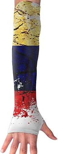 Russia Flag Beach Sunset Holiday UV Protection Arm Sleeves Fitness Towel Sports Sun Sleeves Arm Sports Towel Cooling Ability