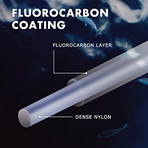 SAPLIZE Fluorocarbon Coated Fishing Line, 10LB, 110Yards, Super Abrasion Resistance Low Stretch