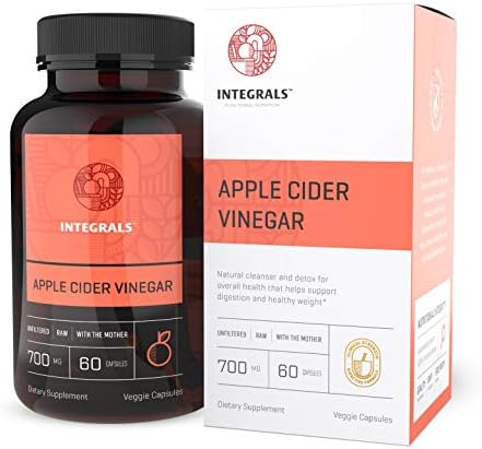 Organic Raw Apple Cider Vinegar Capsules with Mother | Potent 700 Milligram of ACV in Every Vegan Pill | Supports Digestion and Natural Detox | Acid Reflux Relief, Powerful Intestinal Cleanser.