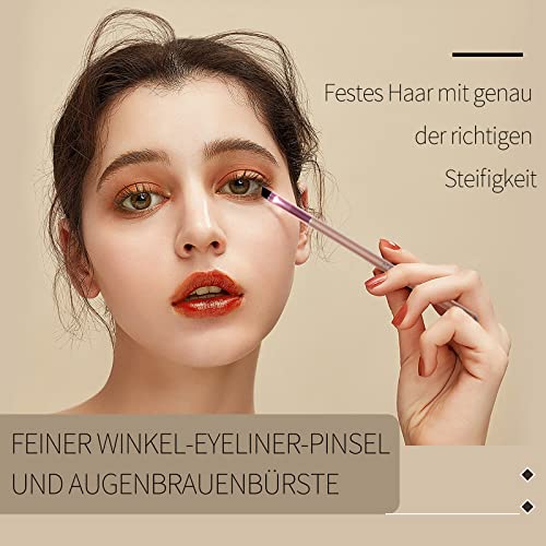 Eyeliner Pinsel 2 Stück Abgewinkelter Lidstrich Pinsel Precision Gel Eyeliner Make up Pinsel Cruelty Free Synthetic Borsts, Smooth Liquid Augenbrauen Pinsel