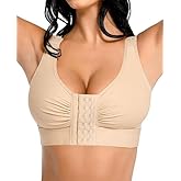 FeelinGirl Post Surgery Compression Bra for Women's Front Closure Bra with Adjustable Straps Wirefree