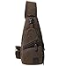 Canvas Chest Pack Crossbody Casual Sling Shoulder Bag(502) (Dark coffee)