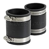 EVERCONNECT 4825x2 Flexible Pvc Coupling with Stainless Steel Clamps 2 inch Black (pack of 2)