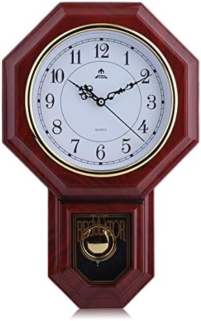 Magicalworld YXTFN Chinese Style Wall Clock with Pendulum Home Office Schoolhouse Decoration
