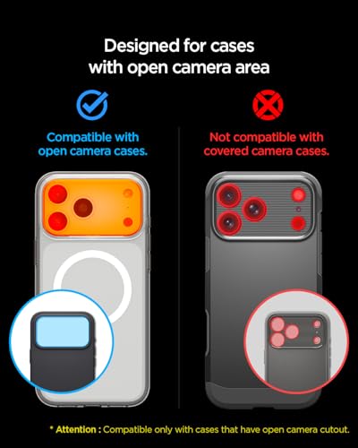 Spigen GLAStR EZ-Fit Optik Pro XL for iPhone 17 Pro MAX Camera Lens Protector [1 Pack] - Silver | Silver, 9H hardness, tempered glass, individual lens protection, precise lens cutouts, flash safe, crystal clear