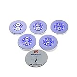 Glowseen LED Glow Wine Bottle Light Sticker Glorifier Bottle Coaster -Blue(6-Pack)
