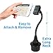 Macally Magnetic Cup Holder Phone Mount with Strong Magnet and Extra Long Neck & 2 Metal Plates - Cupholder Phone Holder Universal Fit for iPhone s, Samsung Galaxy, and All Cell Phones