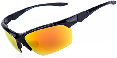 Shieldo Polarized Sports Sunglasses For Men And Women Running Cycling Fishing, Mirrored Integrated Polarized Lens Unbreakable Frame SQS005