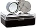 LuckyStone Mini Microscope Jewelers Eye Loupe Magnifier Magnifying Glass Powerful Doublet, Chrome Plated, Round Body Jewelry Loupe, 30x 21 mm, Silver