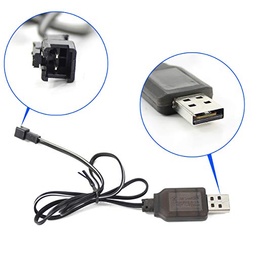 Fistone Rechargeable 7.2V 700mAh Ni-Cd Battery Pack for Remote Control Motorcycle Buggy Stunt Racing Drift Vehicle and RC Truck Crawler Tower Crane with Charging Cable SM 2P Plug
