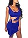 GOBLES Womens Sexy Bodycon Cut Out Sleeveless Outfit Mini Club Tank Dress Royal Blue