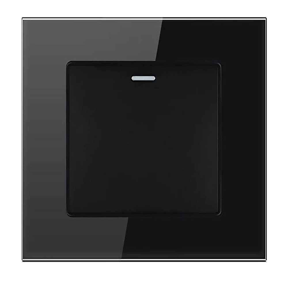 1/2 Gang 2 Way White Crystal Glass Panel Light Switch On and Off Rocker Wall Switch Interruptor 16A (1 gang 2 way black) — image 1