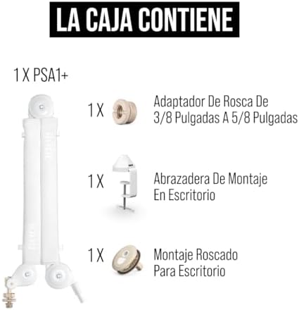Brazo de estudio profesional RØDE PSA1+ con amortiguación de resorte y gestión de cables (Blanco)
