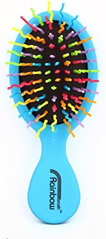 Candy Brush Mini Rainbow Color S-curl Colorful Hair Brush (Blue)