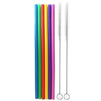 Tegion 12 Inch Extra Long Reusable Silicone Straight Straws for Tall Tumblers 40 Ounce Hydro Flask, 30 YETI/RICT/Ozark Trail/32 Blender Bottle