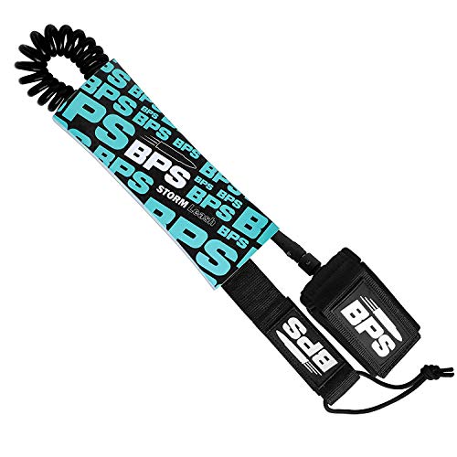 BPS 'Storm' Premium Paddleboard Coiled Leash 10 ft Surfboard Leash