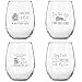 Funny Stemless Wine Glasses Set of 4 | Hilarious Gift Idea for Women, Pet Owners and Wine Lovers | 15 oz. Glass with Cute Cat Messages | Dishwasher Safe | Made in USA