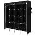 SONGMICS 67 Inch Wardrobe Armoire Closet Clothes Storage Rack 12 Shelves 4 Side Pockets, Quick and Easy to Assemble, Black URYG44H